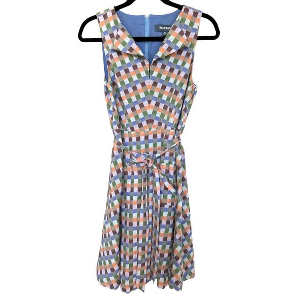 Modcloth Women's Looking Back Plaid Gingham Retro Pocket Dress Size Medium - Picture 3 of 9